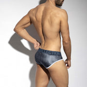 ES Collection Striped Velvet Brief Navy UN2130