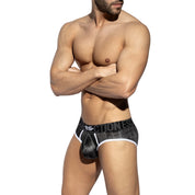 ES Collection Striped Velvet Brief Black UN2130