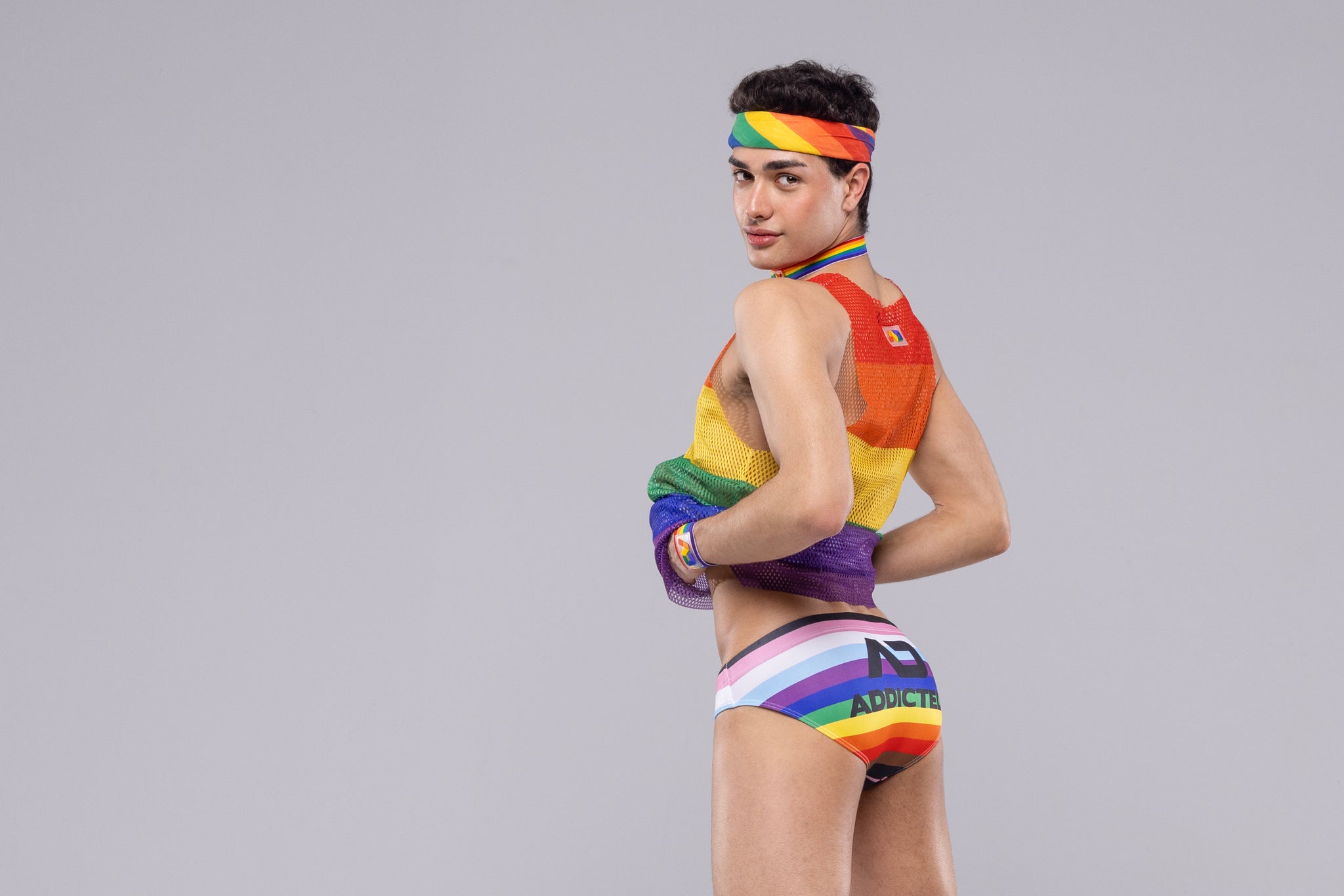 Addicted Inclusive Rainbow Swim Brief Rainbow ADS323