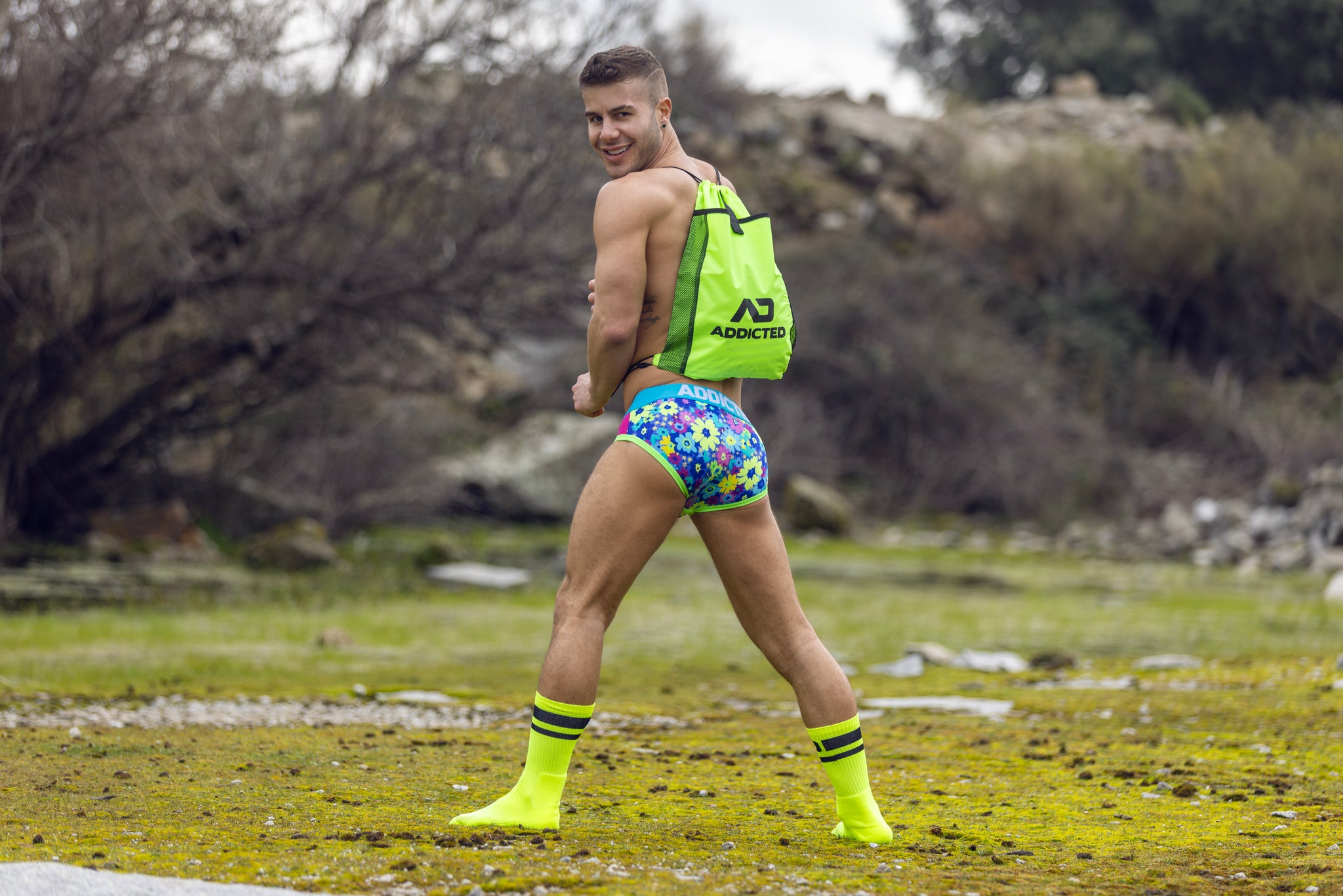 Addicted AD Neon Socks Neon Yellow AD1217