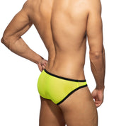 Addicted Fever Mesh Bikini Brief Neon Yellow AD1332