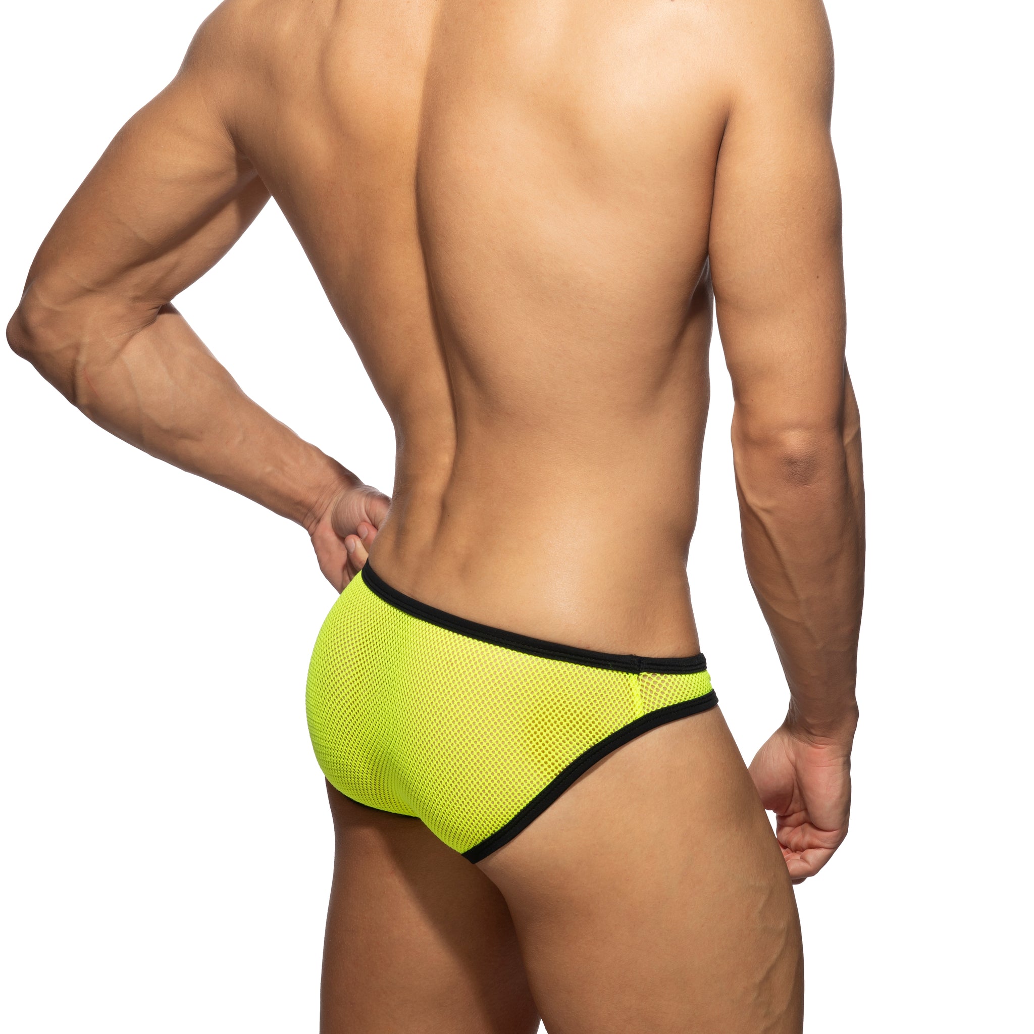 Addicted Fever Mesh Bikini Brief Neon Yellow AD1332