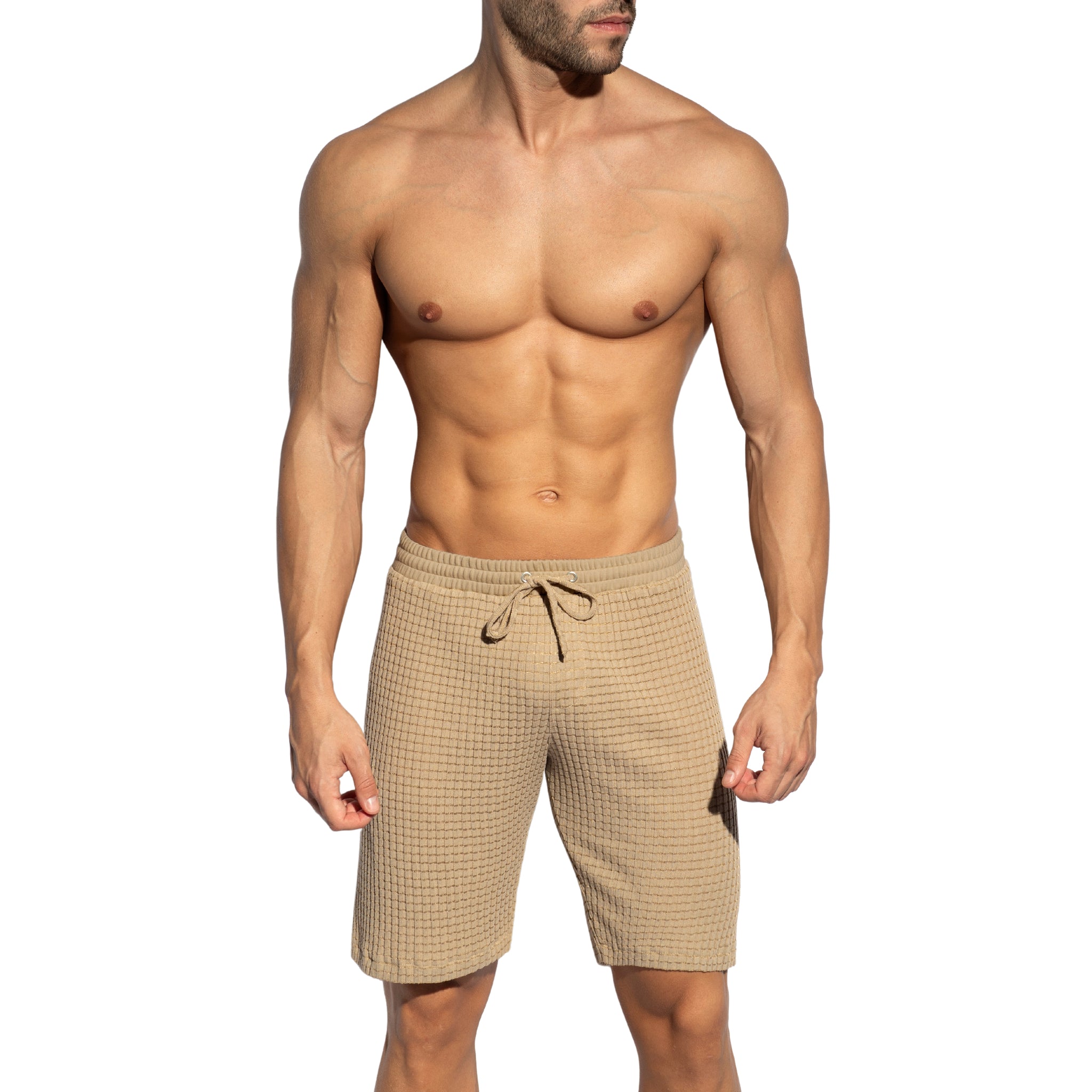 ES Collection Checkmate Bermuda Shorts Beige SP338