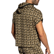 ES Collection Maze Relaxed Sleeveless Hoody Khaki SP334