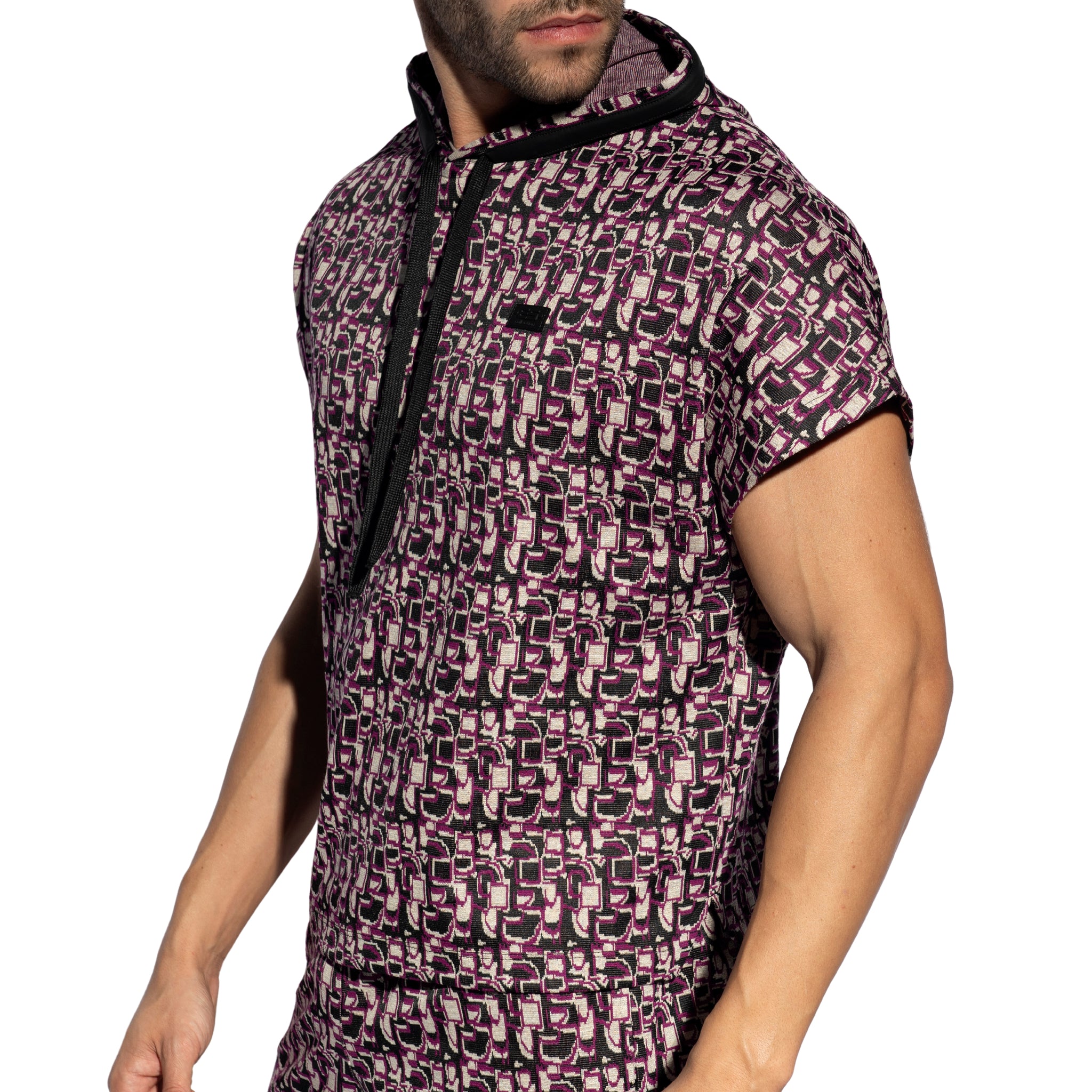 ES Collection Maze Relaxed Sleeveless Hoody Violet SP334