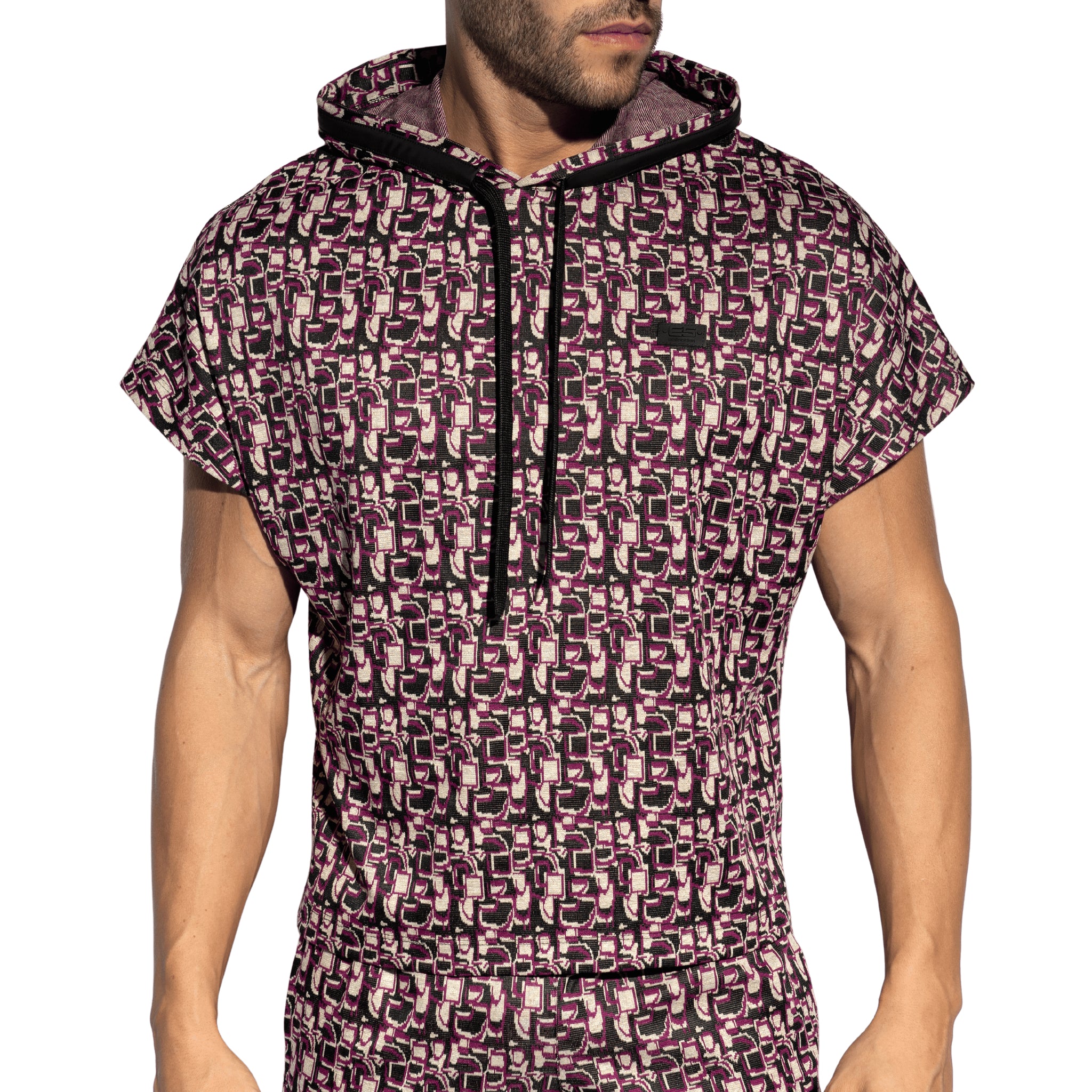 ES Collection Maze Relaxed Sleeveless Hoody Violet SP334