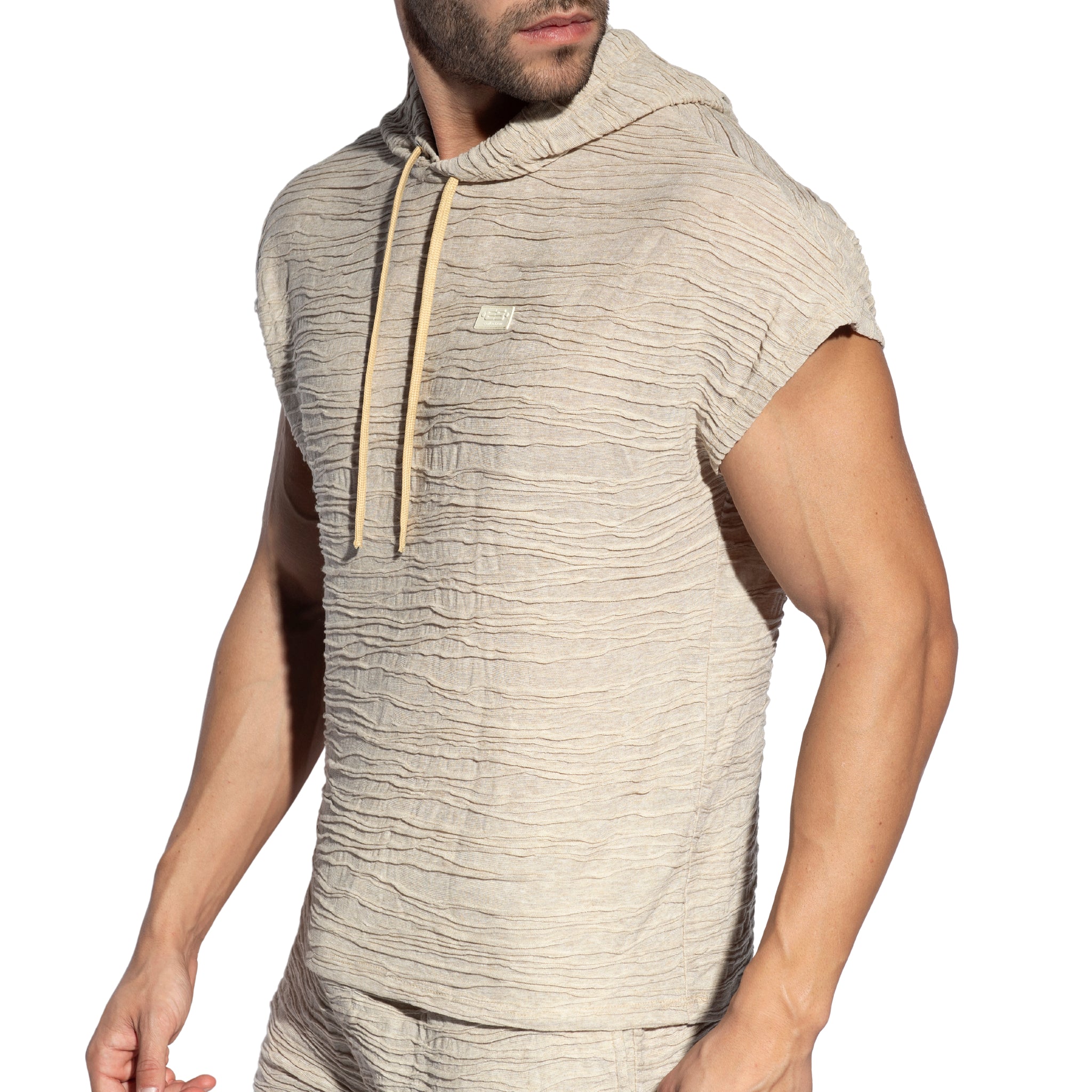 ES Collection Arakis Sleevesless Hoody Beige SP331