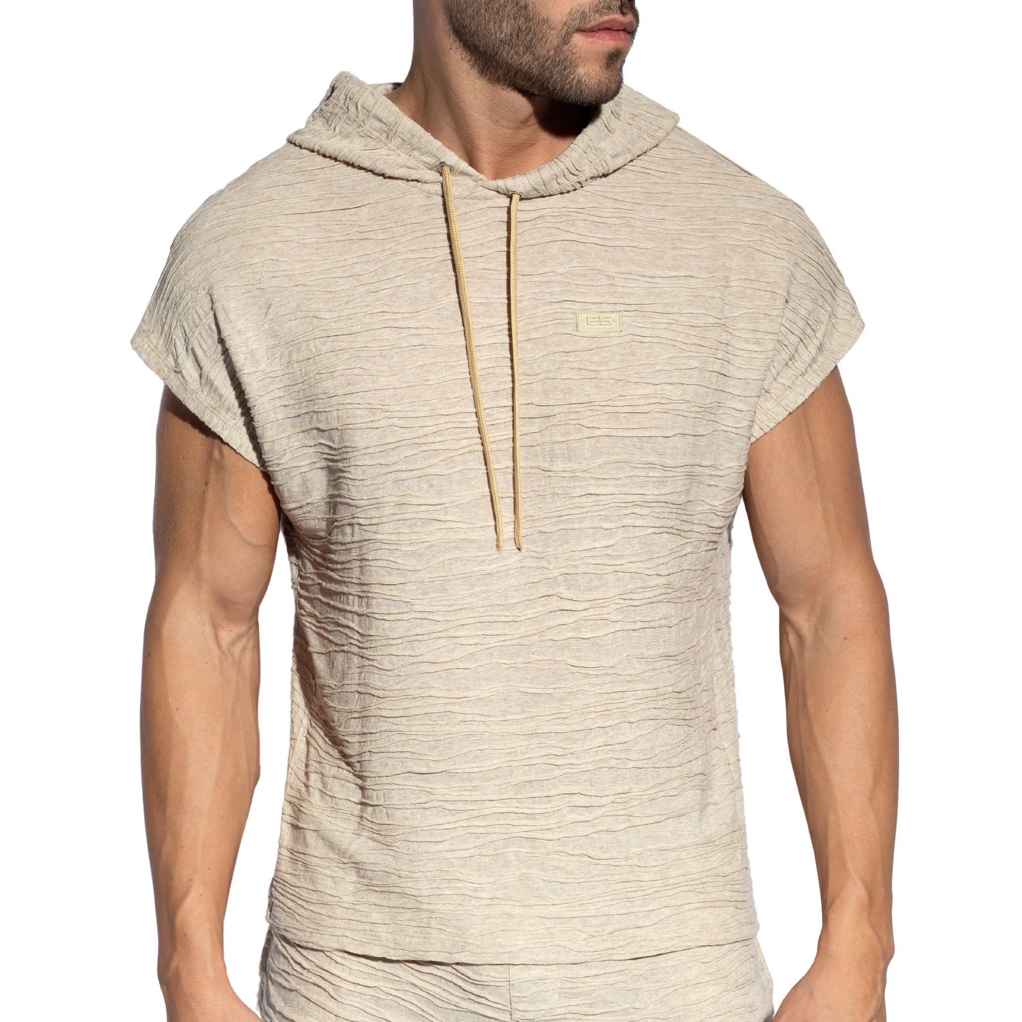 ES Collection Arakis Sleevesless Hoody Beige SP331