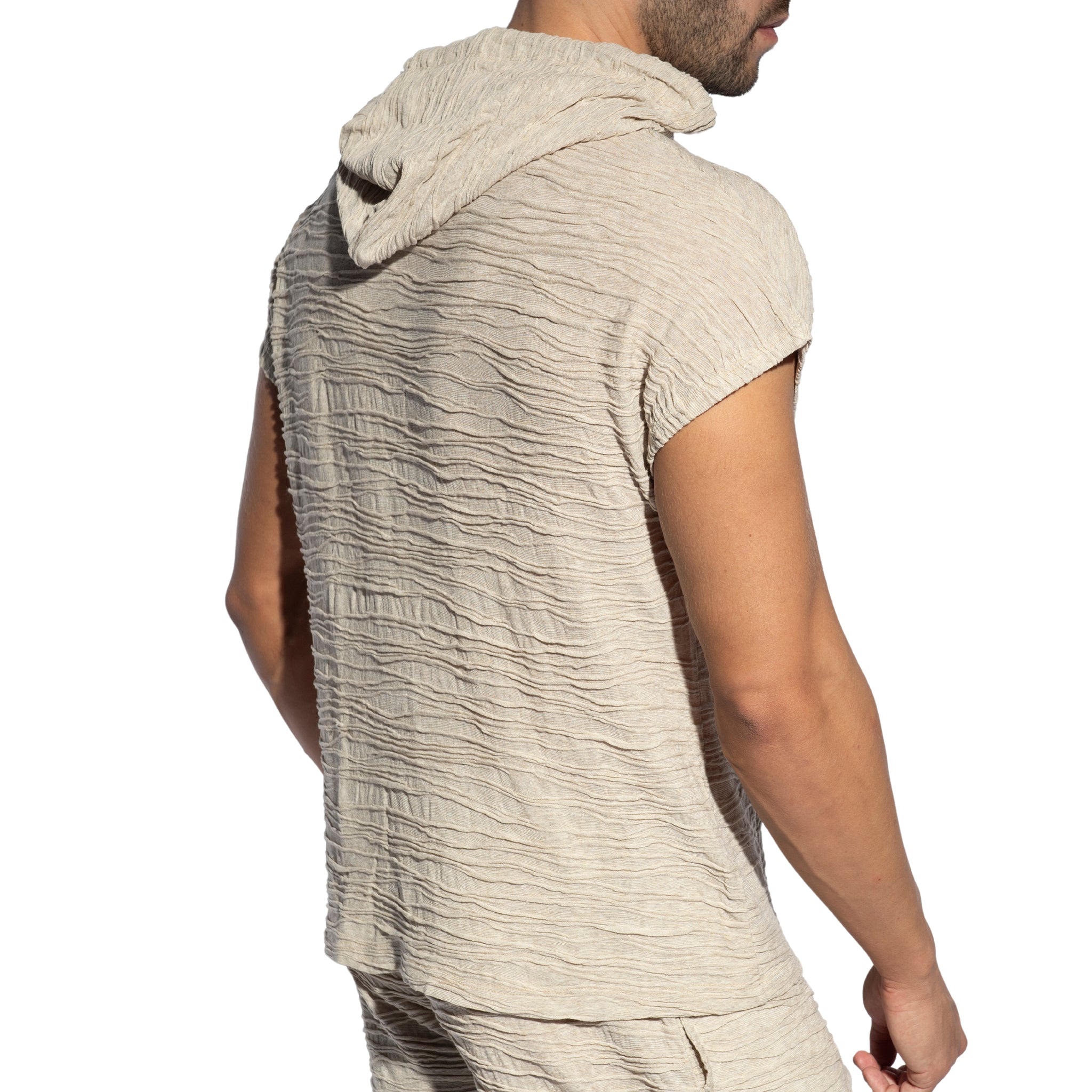 ES Collection Arakis Sleevesless Hoody Beige SP331