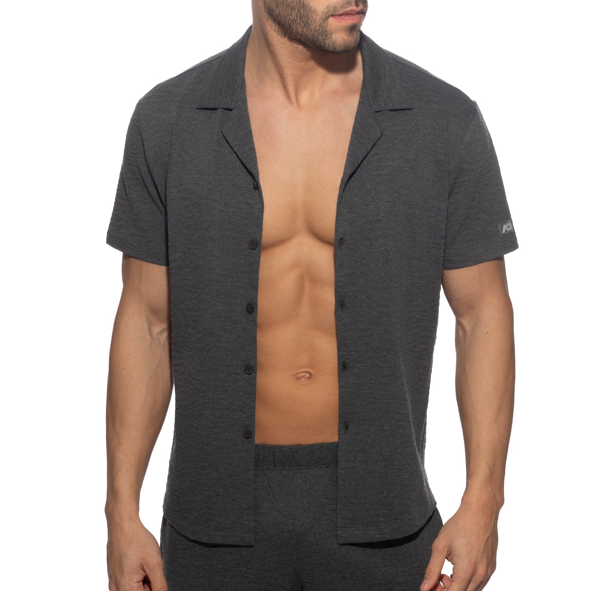 Addicted Mirage Button Shirt Charcoal AD1346