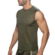 Addicted Nexus Mesh Tank Top Khaki AD1337