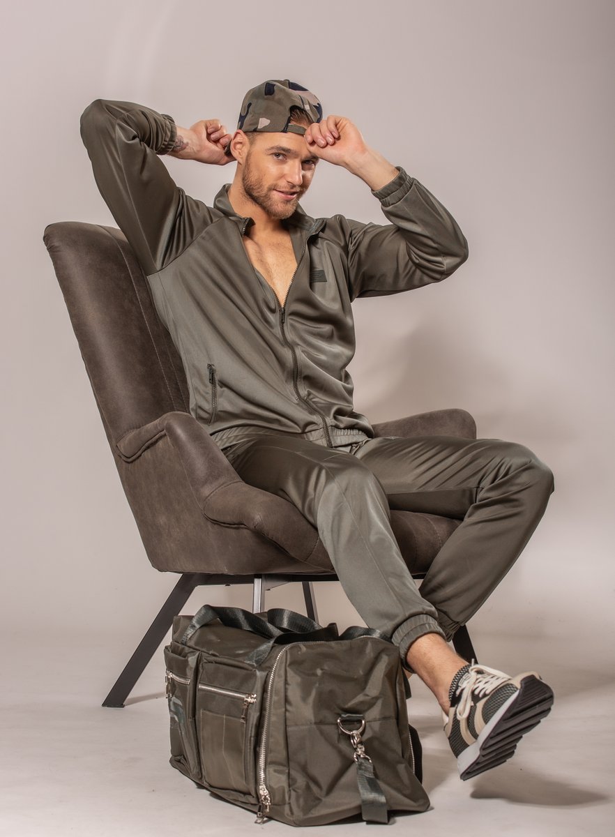 ES Collection Zip Pockets Plain Jacket Khaki SP316