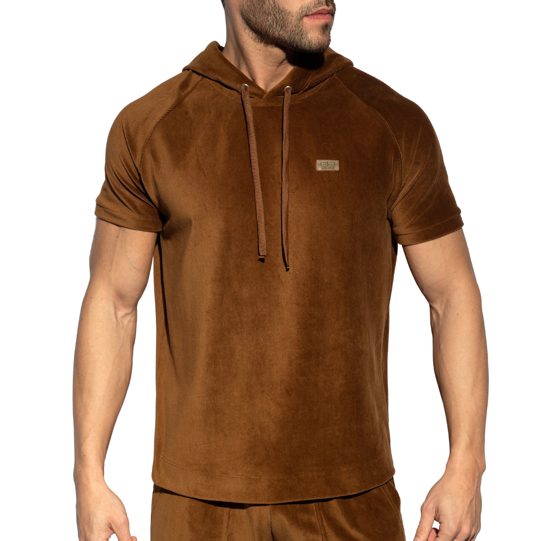 ES Collection Corduroy Hoodie Brown SP336