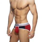 Addicted Velour Panel Brief Red AD2209