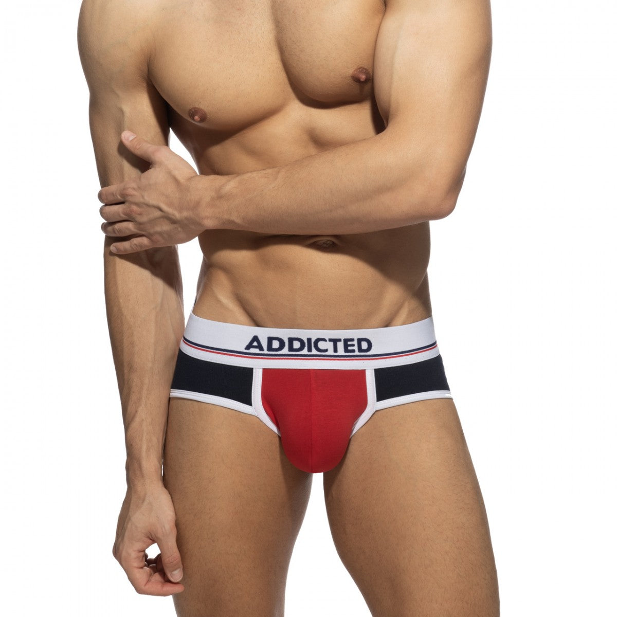 Addicted Velour Panel Brief Red AD2209