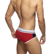 Addicted Velour Panel Brief Red AD2209