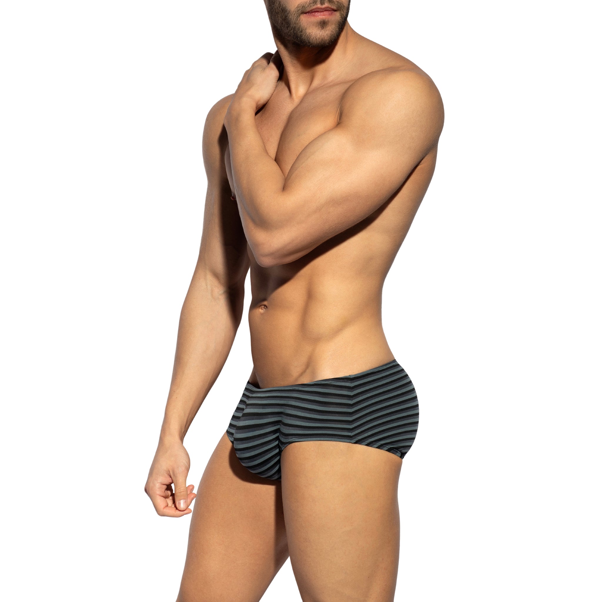 ES Collection Grey Stripes Brief Black UN614