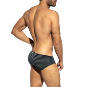 ES Collection Grey Stripes Brief Black UN614