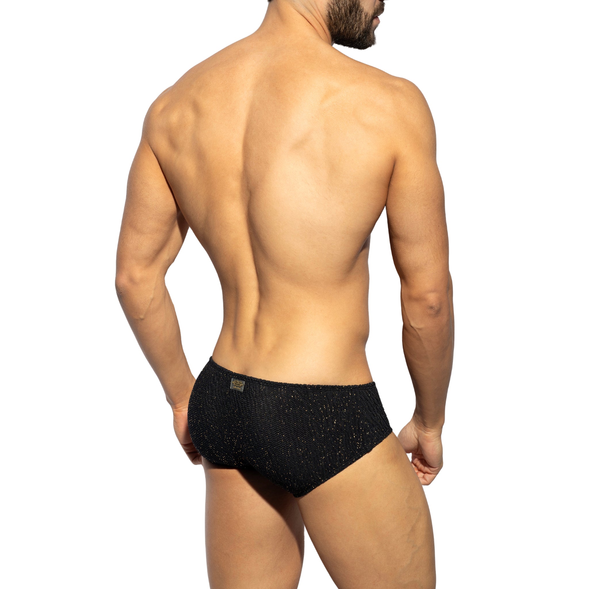 ES Collection Gold Glitter Sunga Black UN618