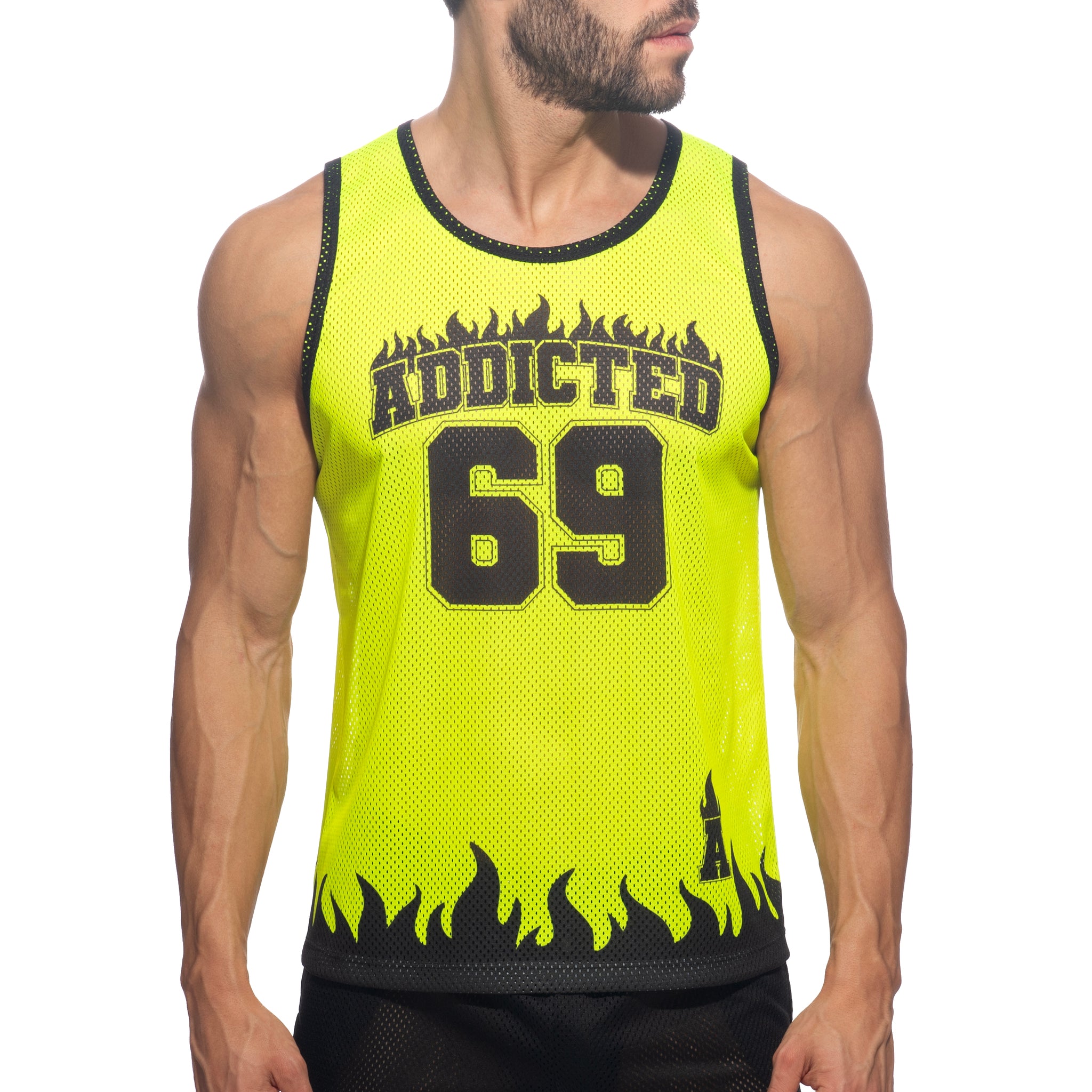 Addicted 69 Addicted Tank Top Neon Yellow AD1340