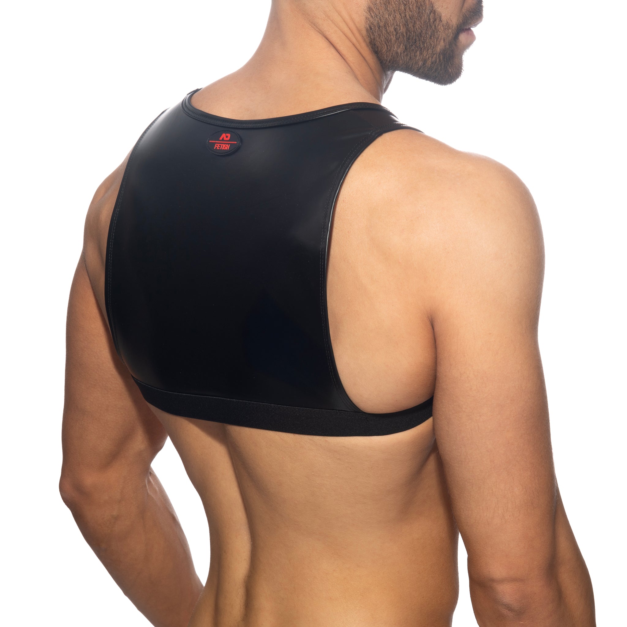 AD Fetish Round Buckle Top Black ADF219