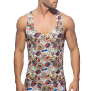 Addicted Comic Tank Top White AD1085