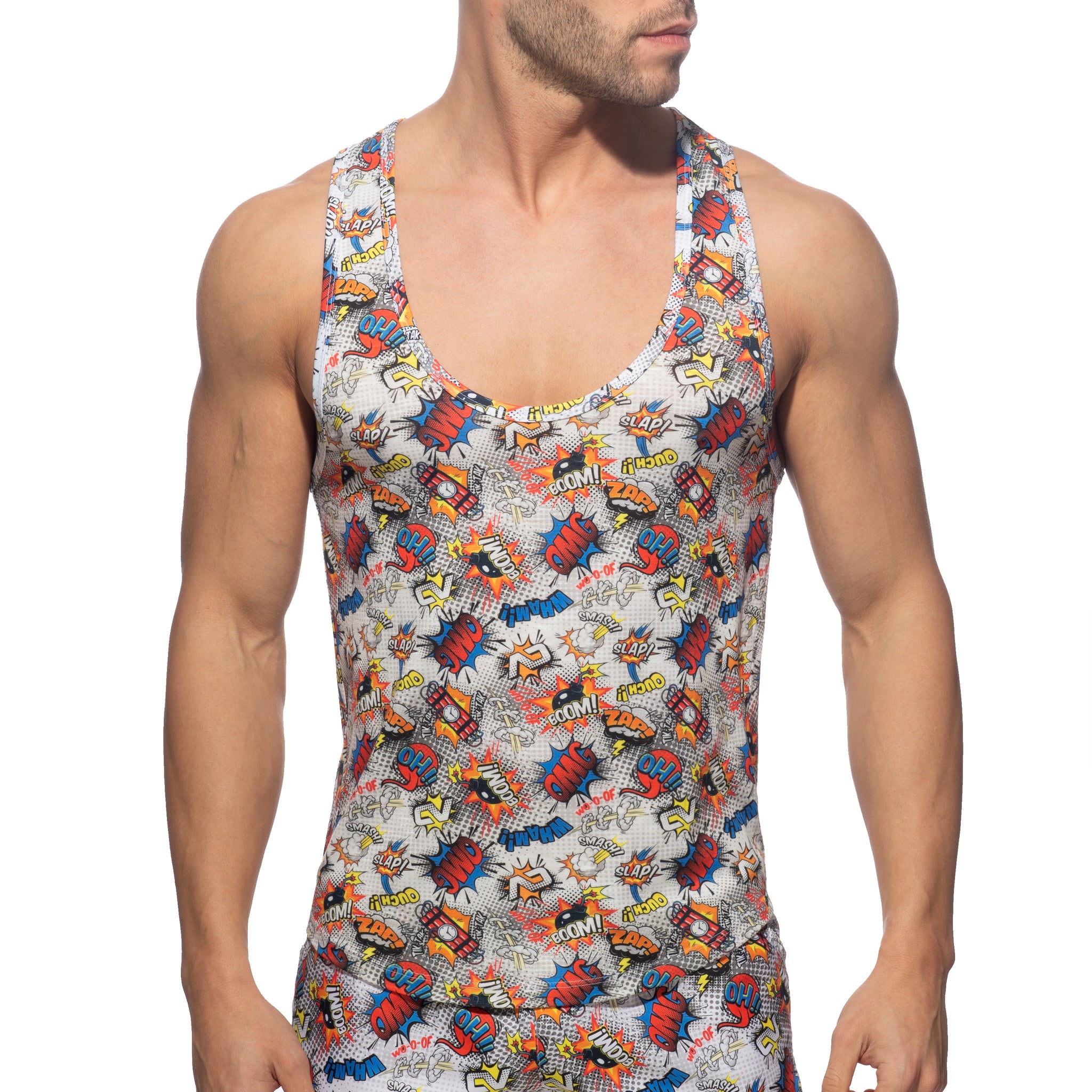 Addicted Comic Tank Top White AD1085
