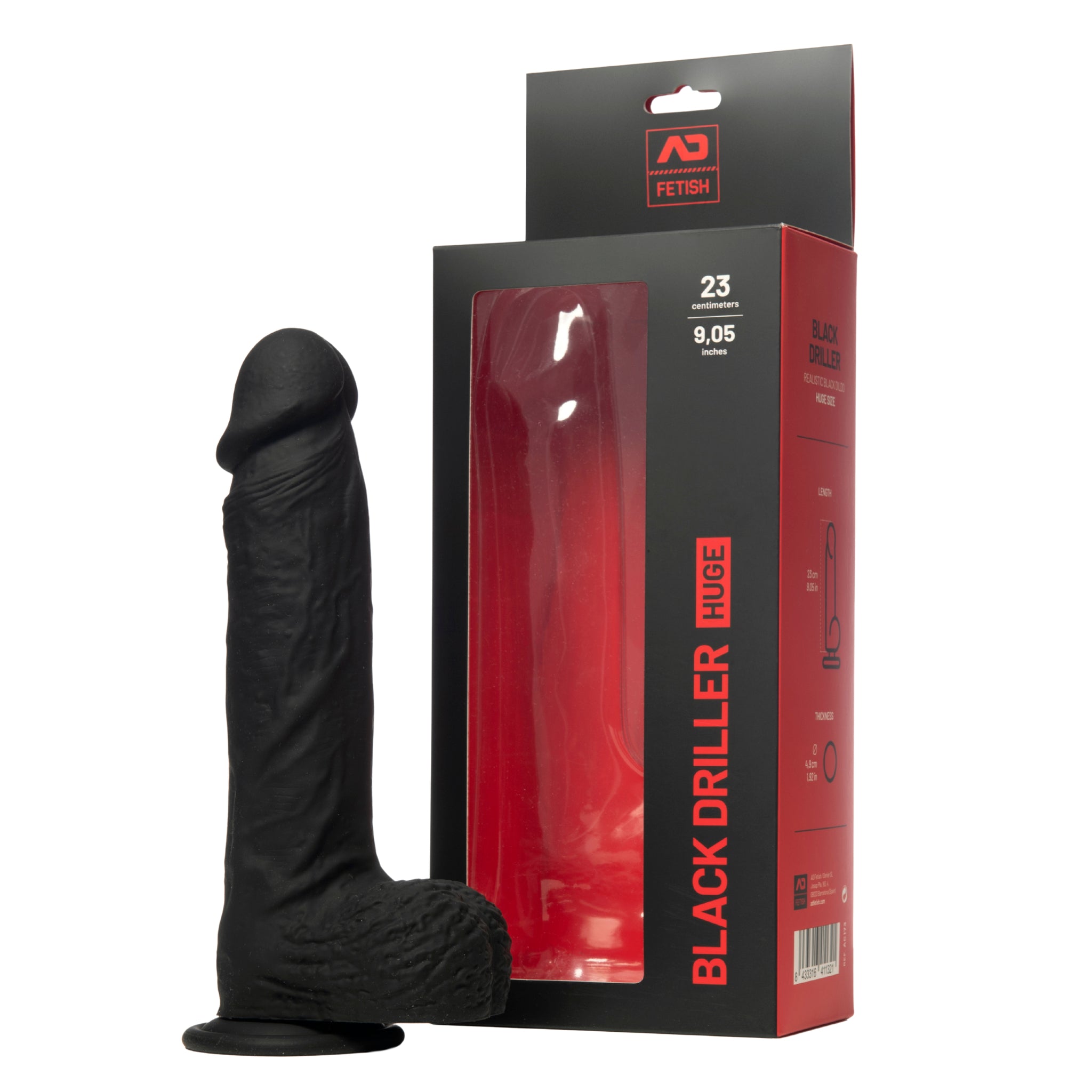 AD Fetish Huge Black Driller Dildo Black AC173