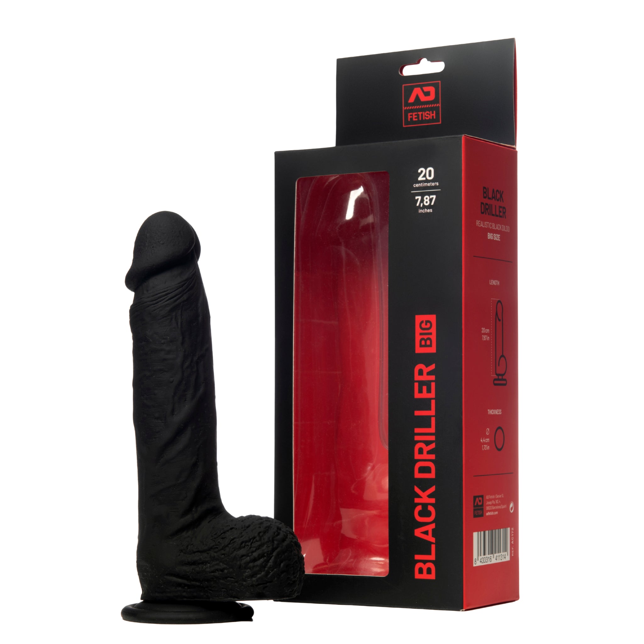 AD Fetish Big Black Driller Dildo Black AC172