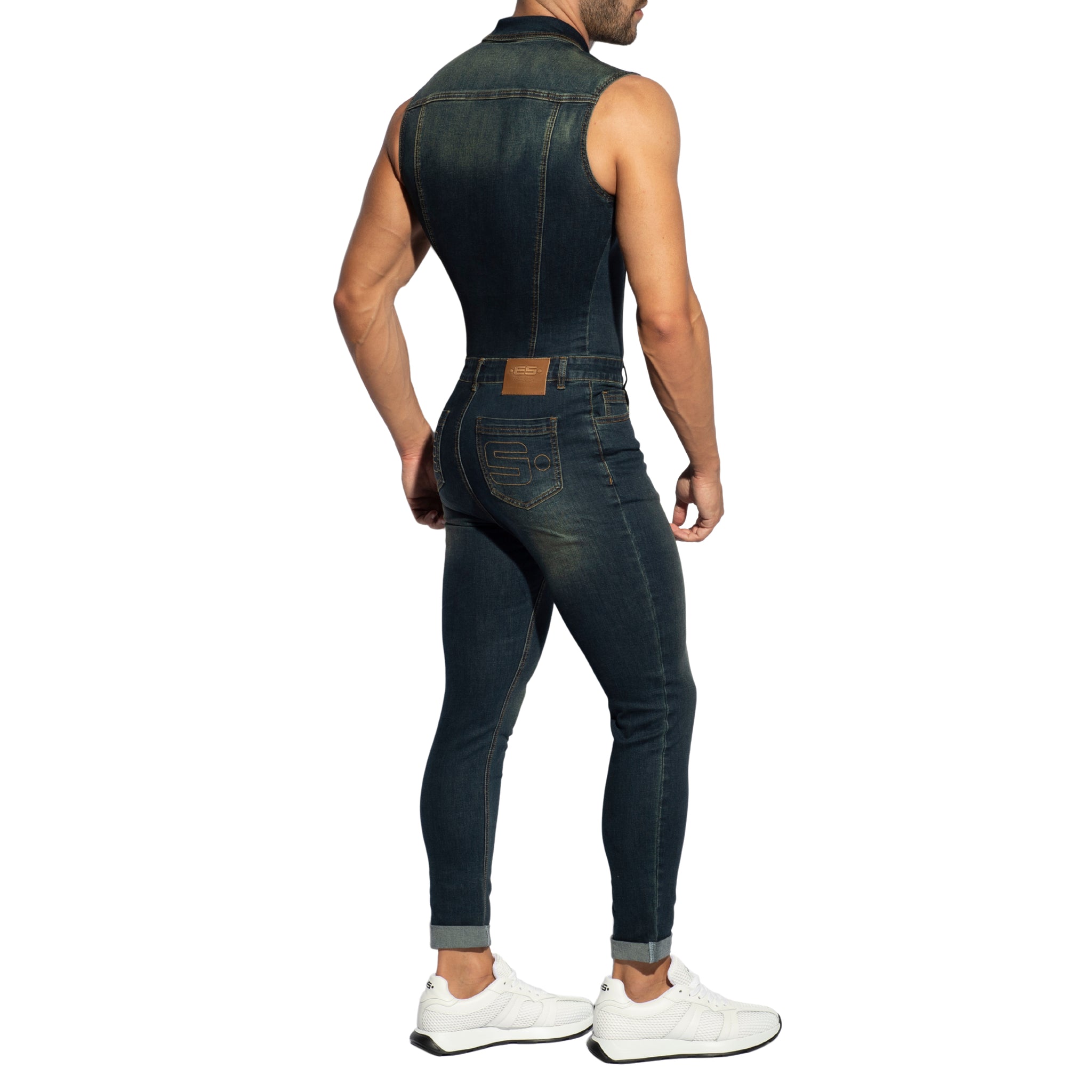 ES Collection Urban Denim Jumpsuit Pants Dark Jeans ESJ066