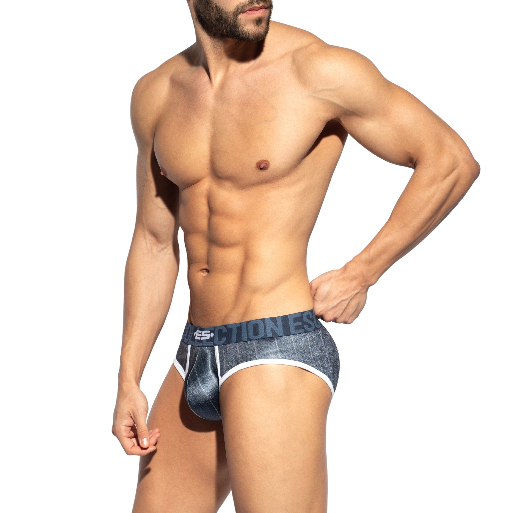ES Collection Velvet Stripes Brief Navy UN2133