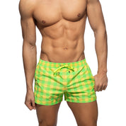 Addicted Flashy Squares Swim Shorts Yellow ADS350