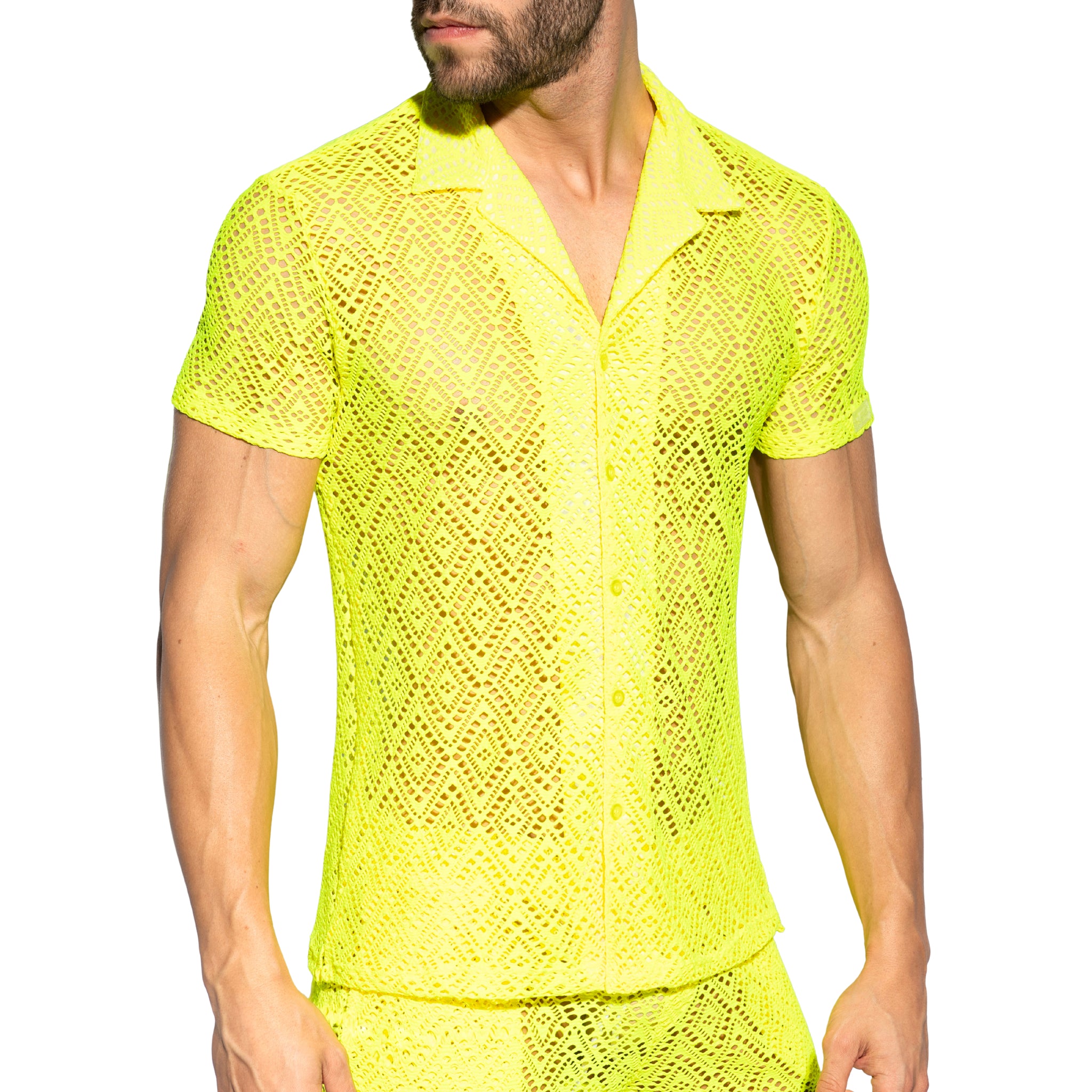 ES Collection Ibiza Retro Shirt Neon Yellow SHT027