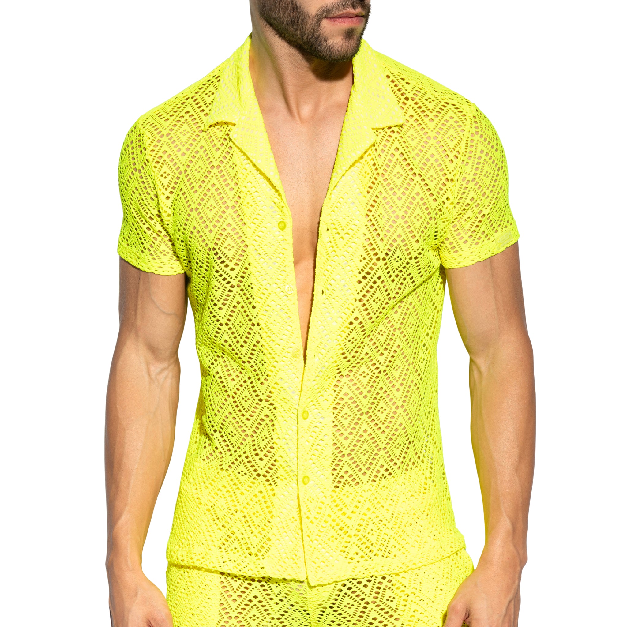 ES Collection Ibiza Retro Shirt Neon Yellow SHT027