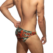 Addicted Bright Camo Swim Brief Orange ADS371
