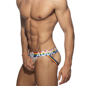 Addicted Rainbow Net Jockstrap White AD2268