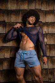 ES Collection Mesh-Long Sleeves T-Shirt Navy TS304