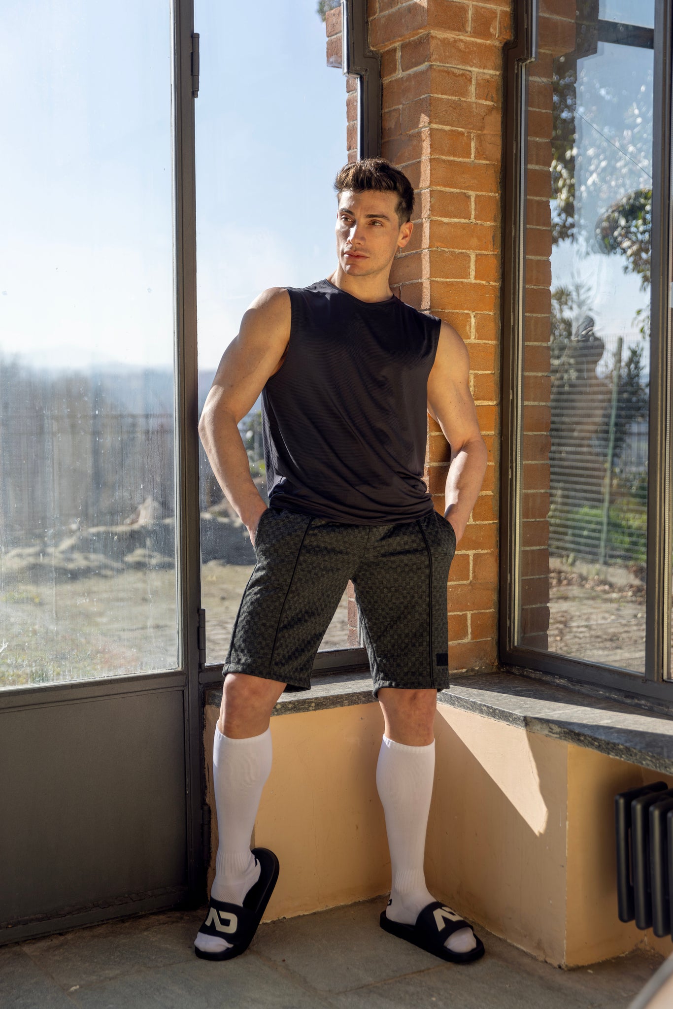 Addicted Gridlock Bermudas Charcoal AD1334