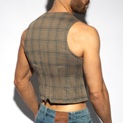 ES Collection Tweed Vest Brown SP340