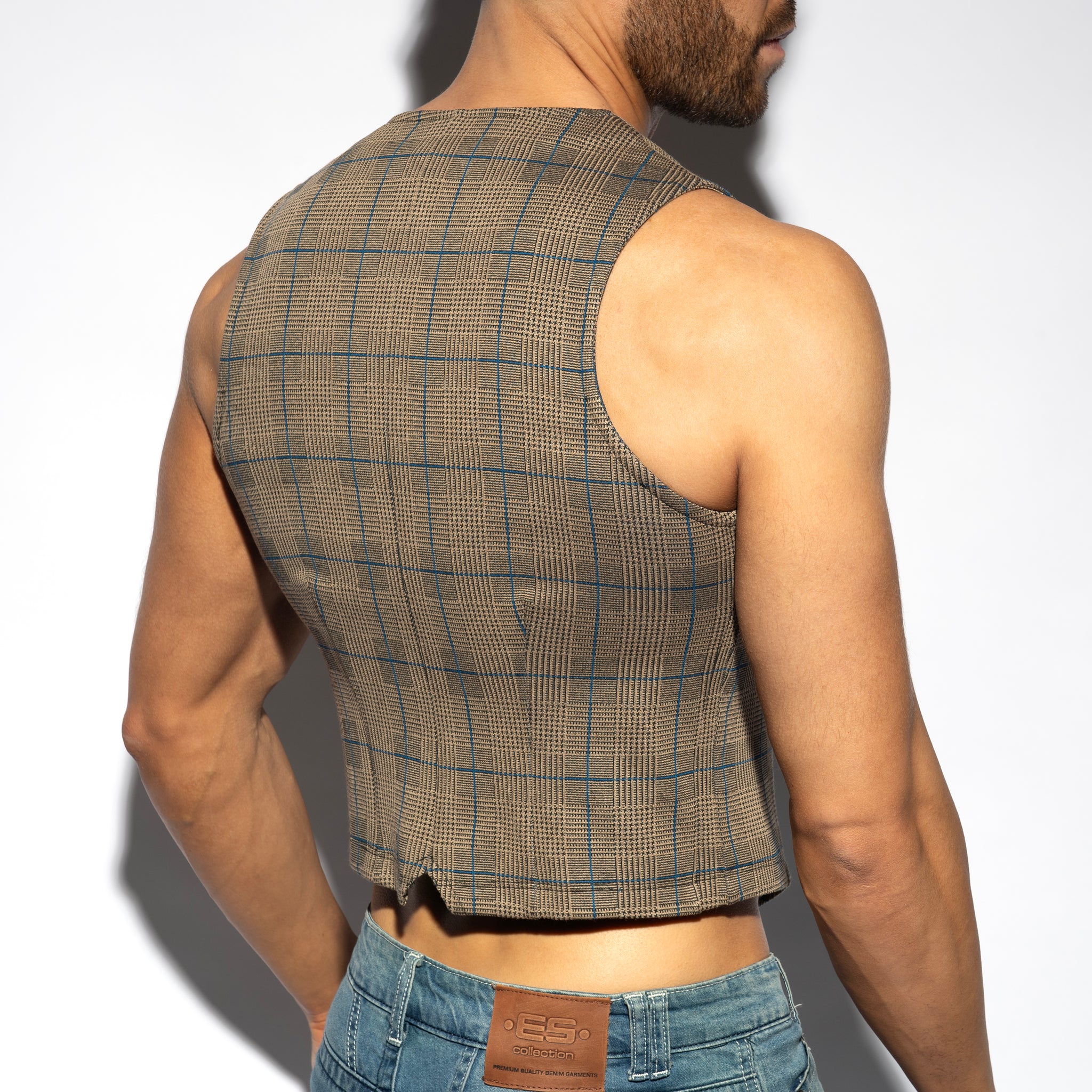 ES Collection Tweed Vest Brown SP340