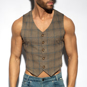 ES Collection Tweed Vest Brown SP340
