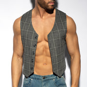 ES Collection Tweed Vest Charcoal SP340