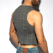 ES Collection Tweed Vest Charcoal SP340