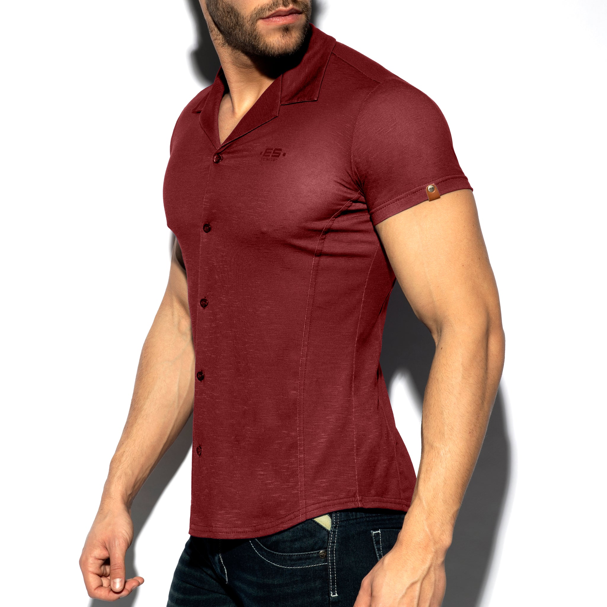 ES Collection Slim Fit Shirt Aubergine SHT023