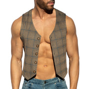ES Collection Tweed Vest Brown SP340
