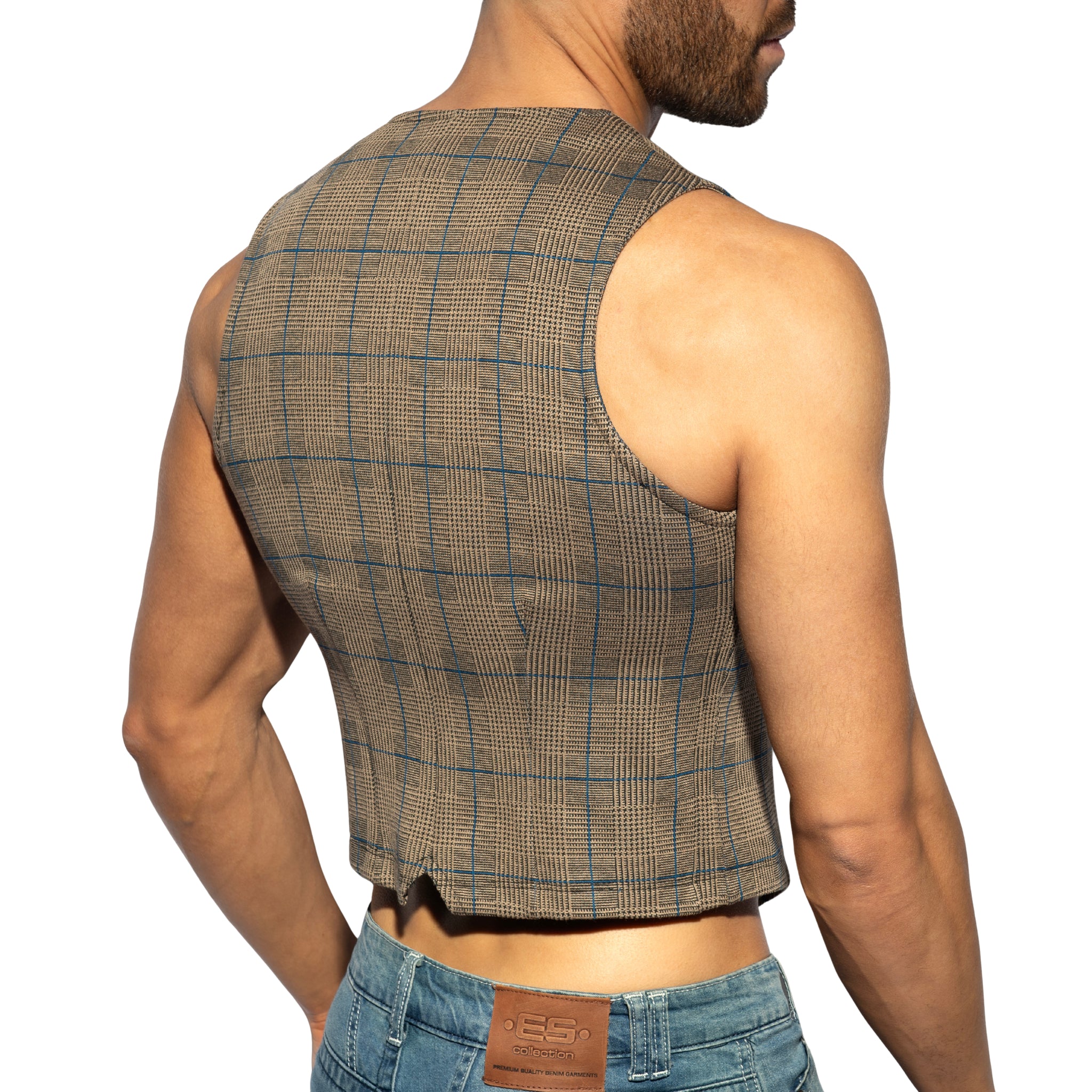 ES Collection Tweed Vest Brown SP340