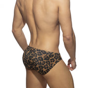 Addicted Leopard Swim Bikini Brief Brown AD2255