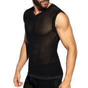 ES Collection Brisa V-Neck Vest T-Shirt Black TS357
