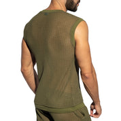 ES Collection Brisa V-Neck Vest T-Shirt Khaki TS357