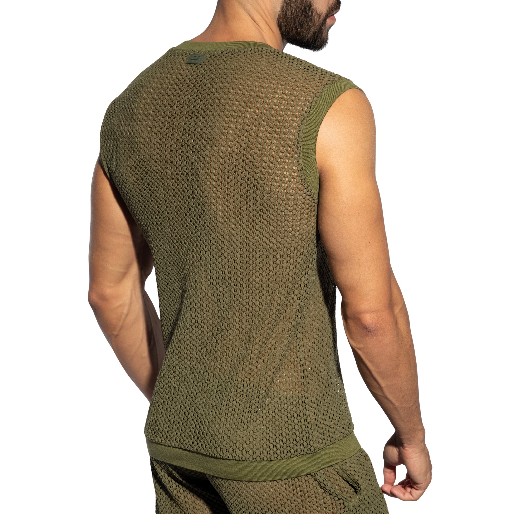 ES Collection Brisa V-Neck Vest T-Shirt Khaki TS357